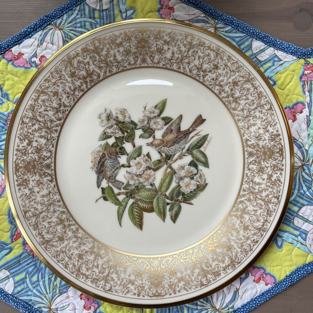 NWOT Lenox Limited Edition of Boehm Birds Decorative Plate Art Wood Thrush 1970